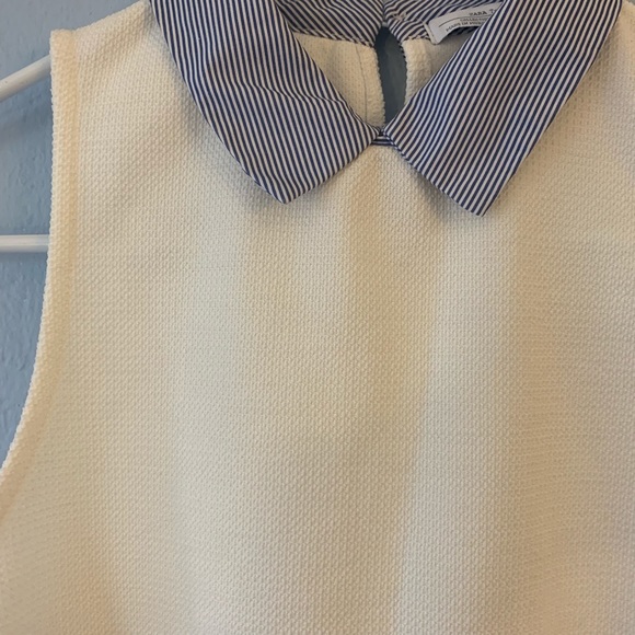 Zara Trafulac White Shift Dress with Collar Small - Picture 2 of 4
